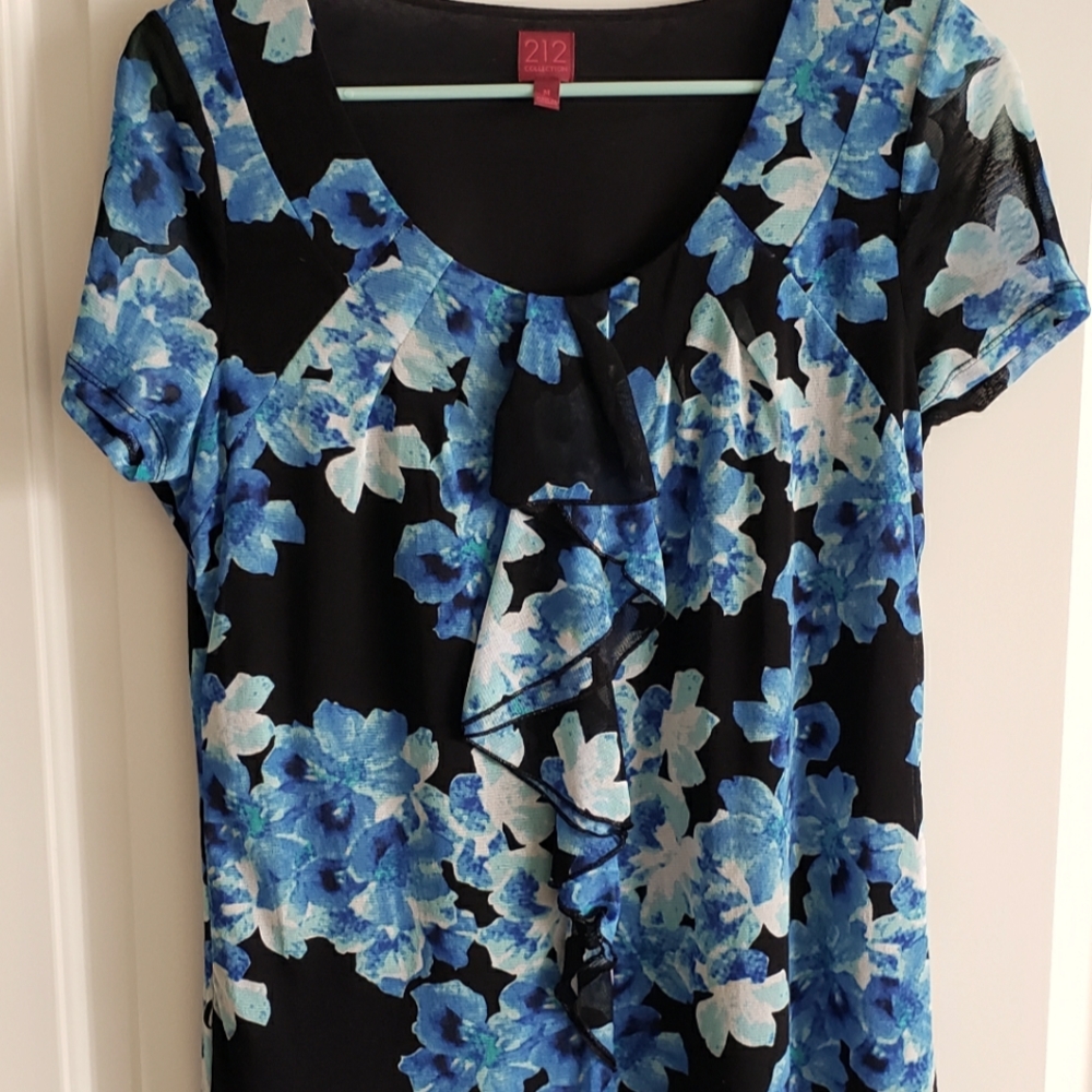 Top with front cascade ruffle